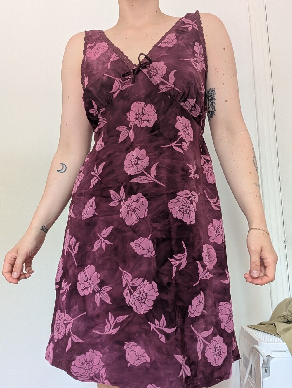 Japna Plum Slip Dress with Liner